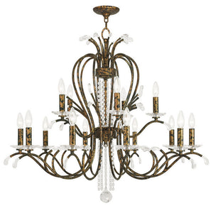 HomeRoots Bronze Multi-Light Dimmable Chandelier with Cylinder Shades for Elegant Home Illumination 687649