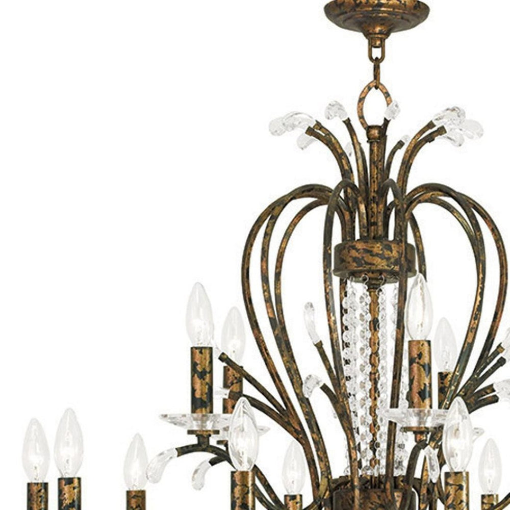 HomeRoots Bronze Multi-Light Dimmable Chandelier with Cylinder Shades for Elegant Home Illumination 687649