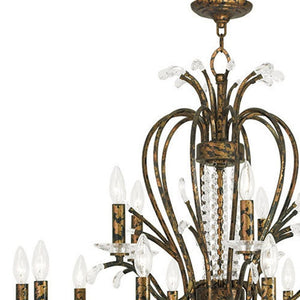 HomeRoots Bronze Multi-Light Dimmable Chandelier with Cylinder Shades for Elegant Home Illumination 687649