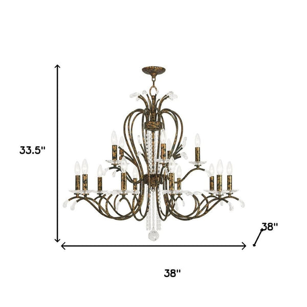 HomeRoots Bronze Multi-Light Dimmable Chandelier with Cylinder Shades for Elegant Home Illumination 687649