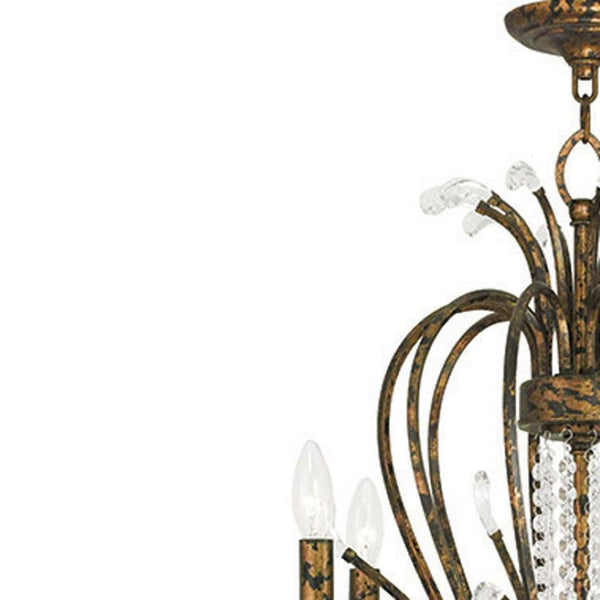 HomeRoots Bronze Multi-Light Dimmable Chandelier with Cylinder Shades for Elegant Home Illumination 687649