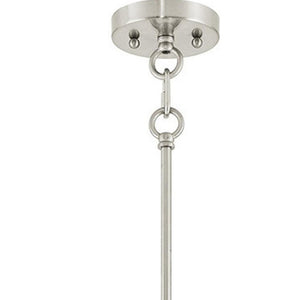 HomeRoots Nickel Four-Light Dimmable Chandelier with Cylinder Shades - Modern Metal Fixture for Any Room 687651