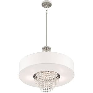 HomeRoots Five Light Dimmable Chandelier - Modern Cylinder Shades for Stylish Ambiance in Any Room 687652