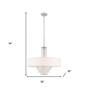 HomeRoots Five Light Dimmable Chandelier - Modern Cylinder Shades for Stylish Ambiance in Any Room 687652