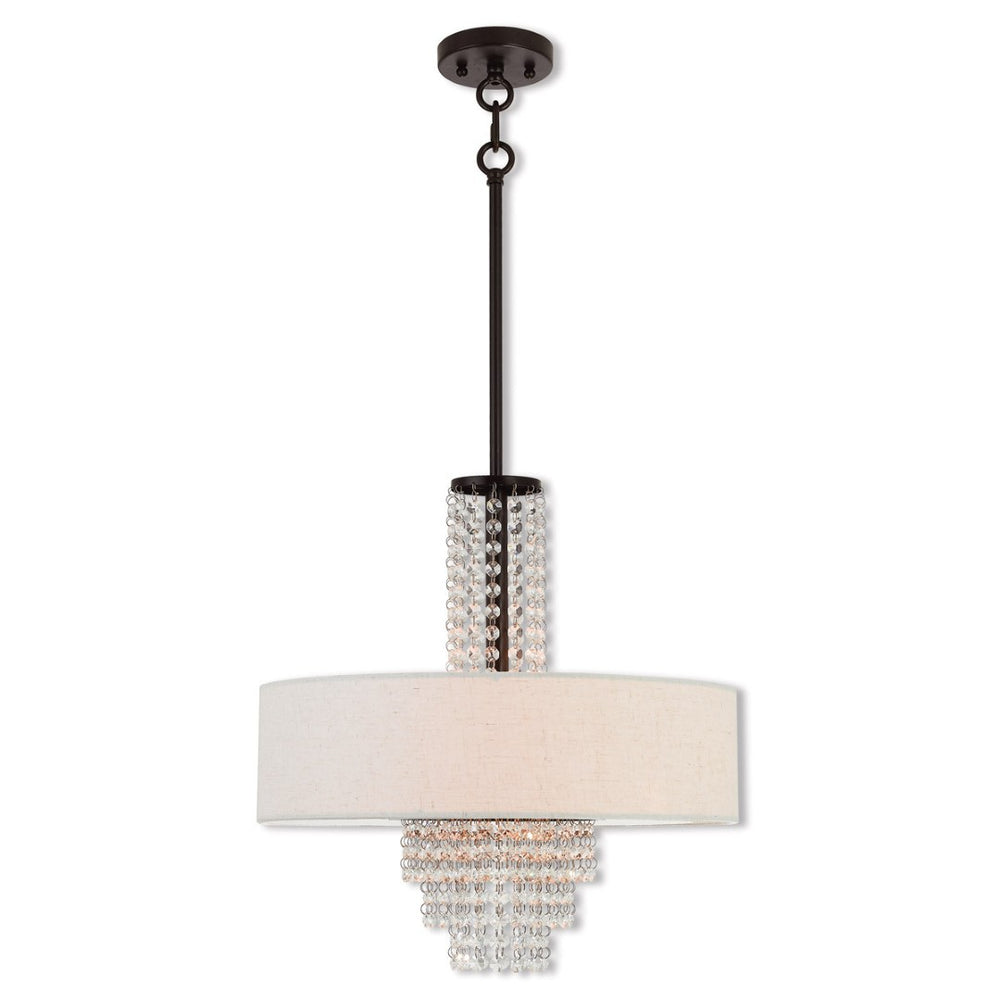 HomeRoots Four Light Dimmable Chandelier – Modern Steel Shades, Sculptural Design for Stylish Ambient Illumination 687655