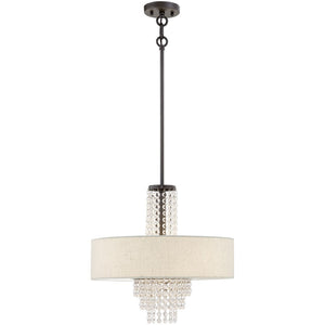 HomeRoots Four Light Dimmable Chandelier – Modern Steel Shades, Sculptural Design for Stylish Ambient Illumination 687655