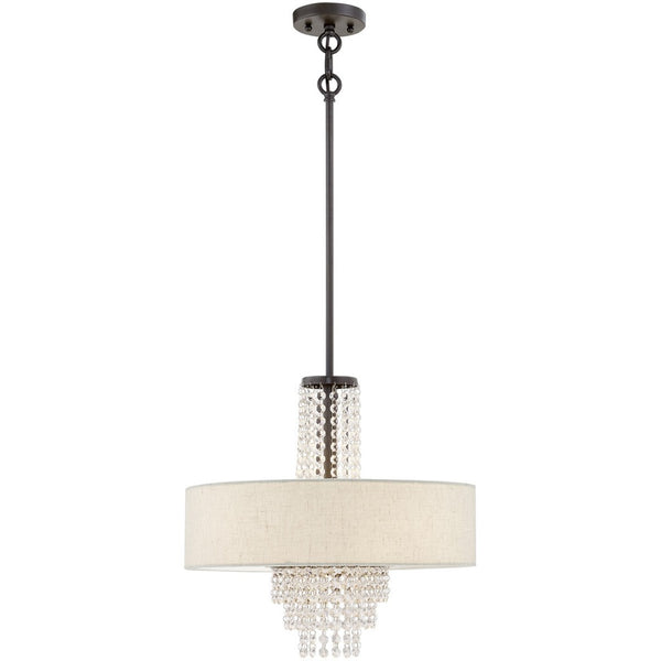 HomeRoots Four Light Dimmable Chandelier – Modern Steel Shades, Sculptural Design for Stylish Ambient Illumination 687655