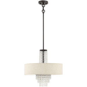 HomeRoots Four Light Dimmable Chandelier – Modern Steel Shades, Sculptural Design for Stylish Ambient Illumination 687655