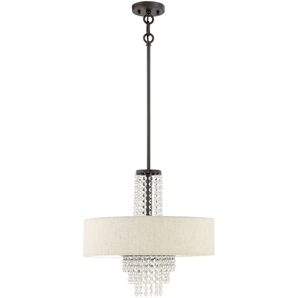 HomeRoots Four Light Dimmable Chandelier – Modern Steel Shades, Sculptural Design for Stylish Ambient Illumination 687655