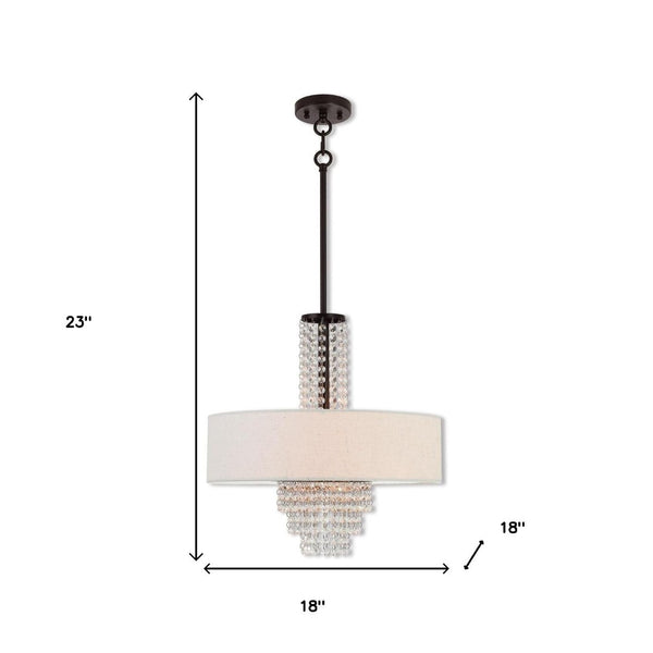 HomeRoots Four Light Dimmable Chandelier – Modern Steel Shades, Sculptural Design for Stylish Ambient Illumination 687655