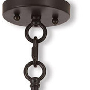 HomeRoots Bronze Five-Light Dimmable Chandelier - Elegant Metal Design with Cylindrical Shades for Any Room 687656