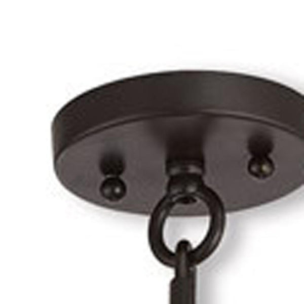 HomeRoots Bronze Elegant Five-Light Dimmable Chandelier with Cylinder Shades for Stylish Home Lighting 687657