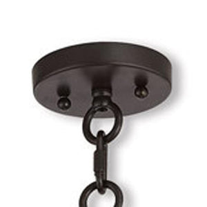 HomeRoots Bronze Elegant Five-Light Dimmable Chandelier with Cylinder Shades for Stylish Home Lighting 687657