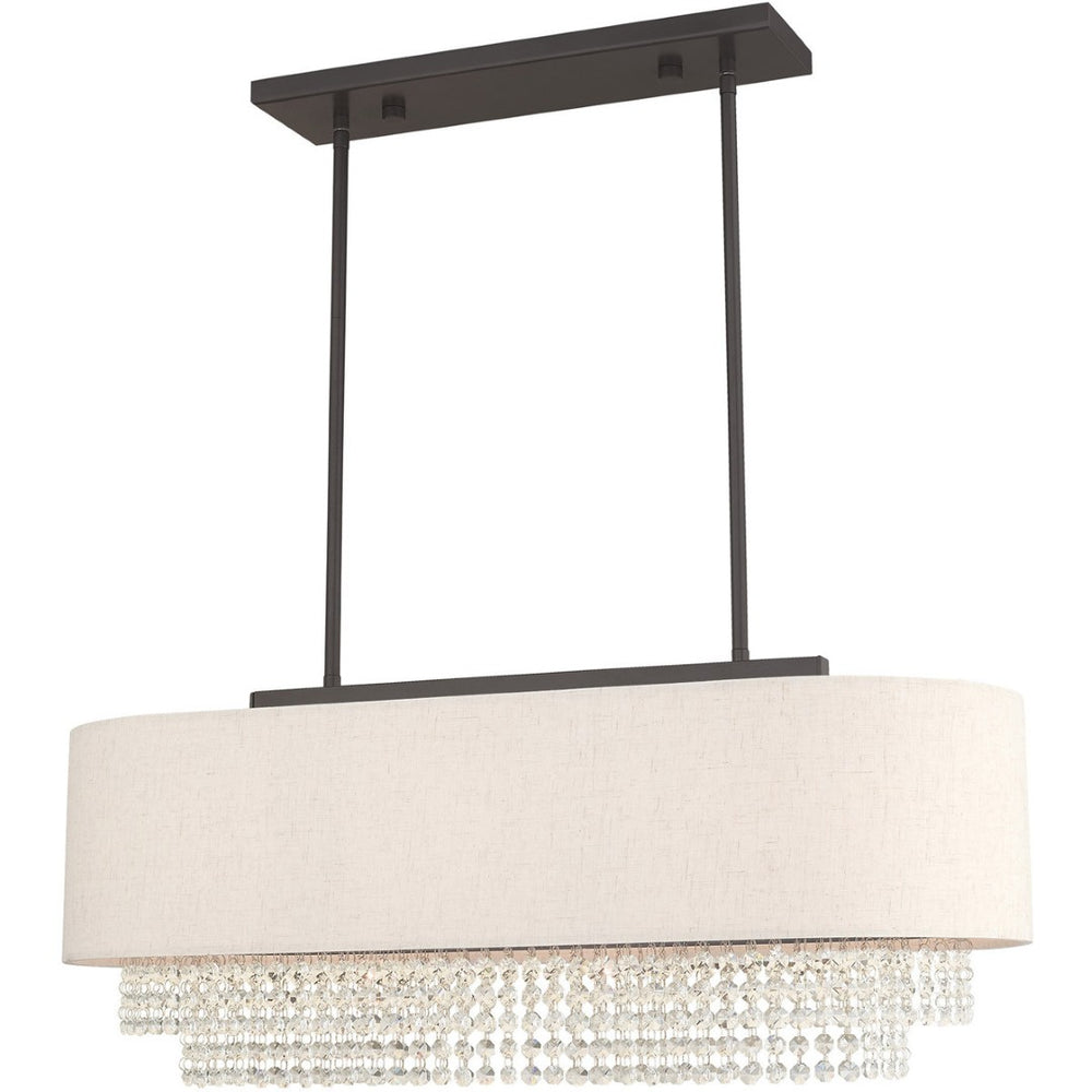 HomeRoots Three Light Dimmable Chandelier with Sleek Cylinder Shades for Modern Interior Elegance & Versatility 687658