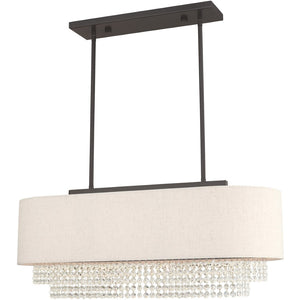 HomeRoots Three Light Dimmable Chandelier with Sleek Cylinder Shades for Modern Interior Elegance & Versatility 687658