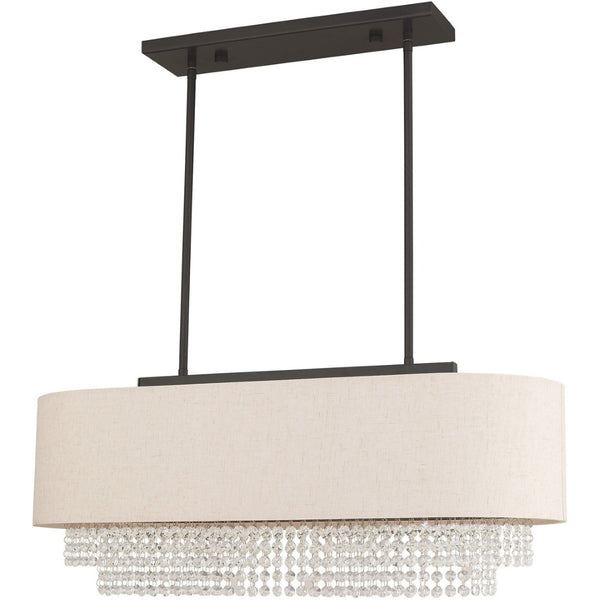HomeRoots Three Light Dimmable Chandelier with Sleek Cylinder Shades for Modern Interior Elegance & Versatility 687658