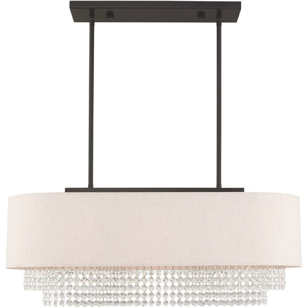 HomeRoots Three Light Dimmable Chandelier with Sleek Cylinder Shades for Modern Interior Elegance & Versatility 687658