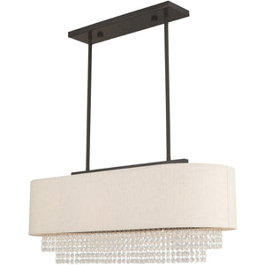 HomeRoots Three Light Dimmable Chandelier with Sleek Cylinder Shades for Modern Interior Elegance & Versatility 687658