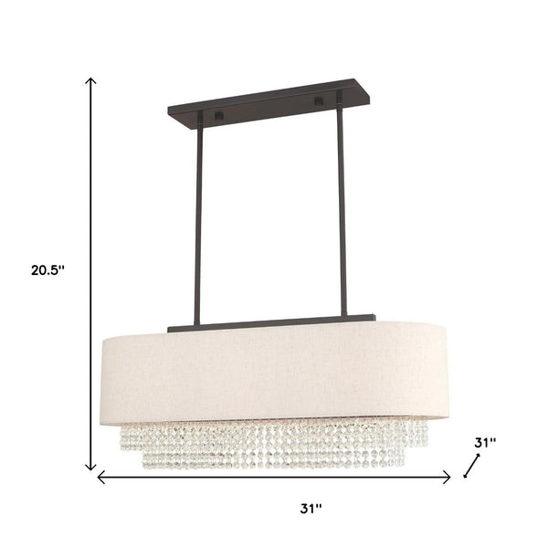 HomeRoots Three Light Dimmable Chandelier with Sleek Cylinder Shades for Modern Interior Elegance & Versatility 687658