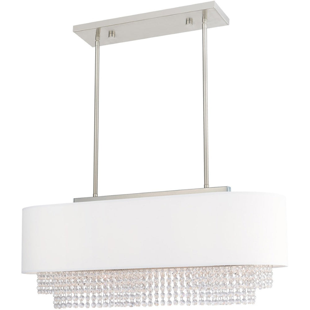 HomeRoots Three Light Dimmable Chandelier - Modern Cylinder Shades for Stylish Illumination in Any Room 687659