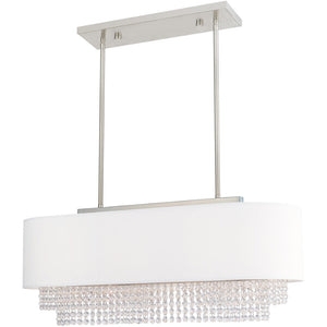 HomeRoots Three Light Dimmable Chandelier - Modern Cylinder Shades for Stylish Illumination in Any Room 687659