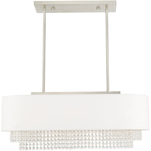 HomeRoots Three Light Dimmable Chandelier - Modern Cylinder Shades for Stylish Illumination in Any Room 687659