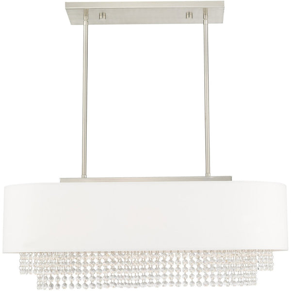 HomeRoots Three Light Dimmable Chandelier - Modern Cylinder Shades for Stylish Illumination in Any Room 687659