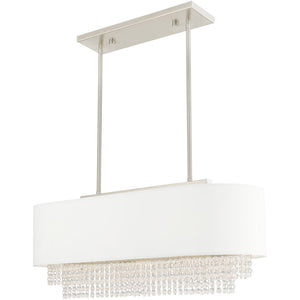 HomeRoots Three Light Dimmable Chandelier - Modern Cylinder Shades for Stylish Illumination in Any Room 687659