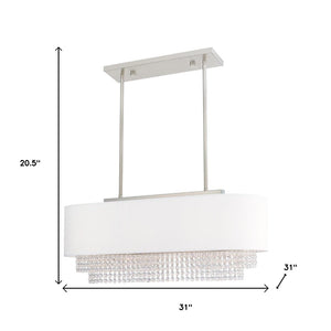 HomeRoots Three Light Dimmable Chandelier - Modern Cylinder Shades for Stylish Illumination in Any Room 687659
