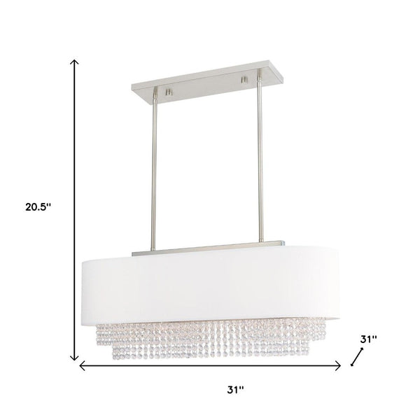 HomeRoots Three Light Dimmable Chandelier - Modern Cylinder Shades for Stylish Illumination in Any Room 687659