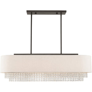 HomeRoots Five Light Dimmable Chandelier - Modern Cylindrical Shades for Versatile Lighting in Any Room 687660