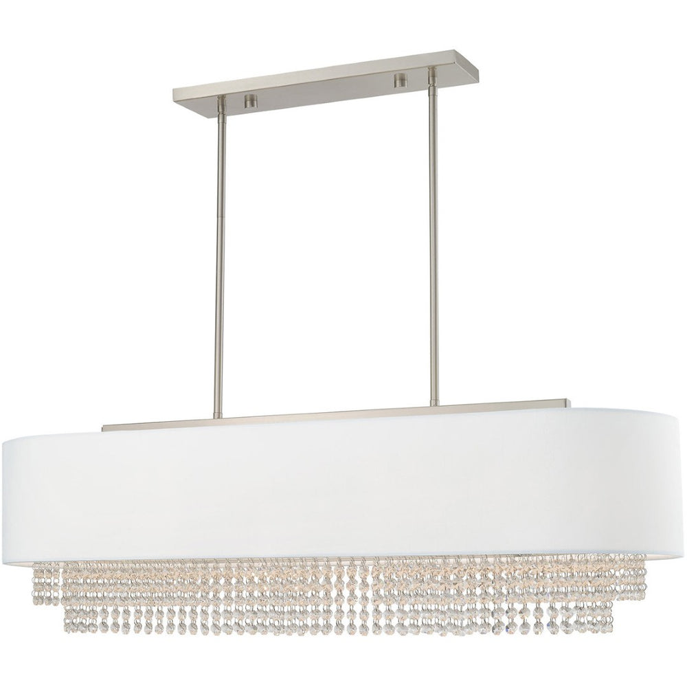 HomeRoots Five Light Dimmable Chandelier with Cylindrical Shades - Modern Design for Stylish Rooms & Versatile Use 687661