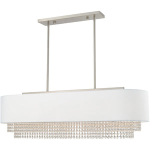 HomeRoots Five Light Dimmable Chandelier with Cylindrical Shades - Modern Design for Stylish Rooms & Versatile Use 687661