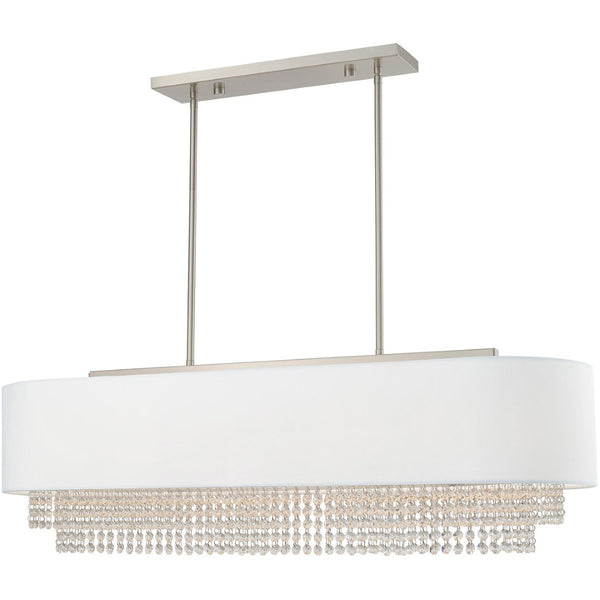 HomeRoots Five Light Dimmable Chandelier with Cylindrical Shades - Modern Design for Stylish Rooms & Versatile Use 687661