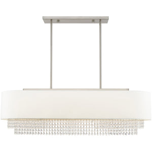 HomeRoots Five Light Dimmable Chandelier with Cylindrical Shades - Modern Design for Stylish Rooms & Versatile Use 687661