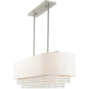 HomeRoots Five Light Dimmable Chandelier with Cylindrical Shades - Modern Design for Stylish Rooms & Versatile Use 687661
