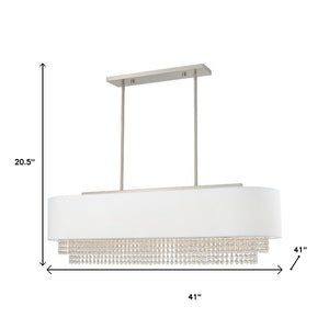 HomeRoots Five Light Dimmable Chandelier with Cylindrical Shades - Modern Design for Stylish Rooms & Versatile Use 687661