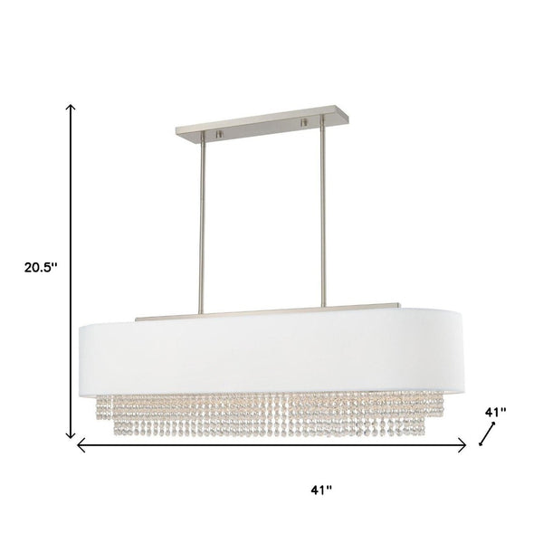 HomeRoots Five Light Dimmable Chandelier with Cylindrical Shades - Modern Design for Stylish Rooms & Versatile Use 687661