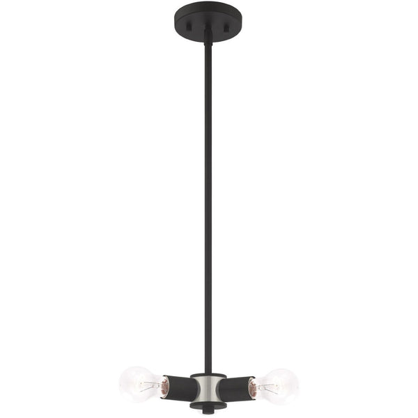 HomeRoots Black Three-Light Dimmable Chandelier with Cylinder Shades for Modern Home Décor and Ambiance 687662