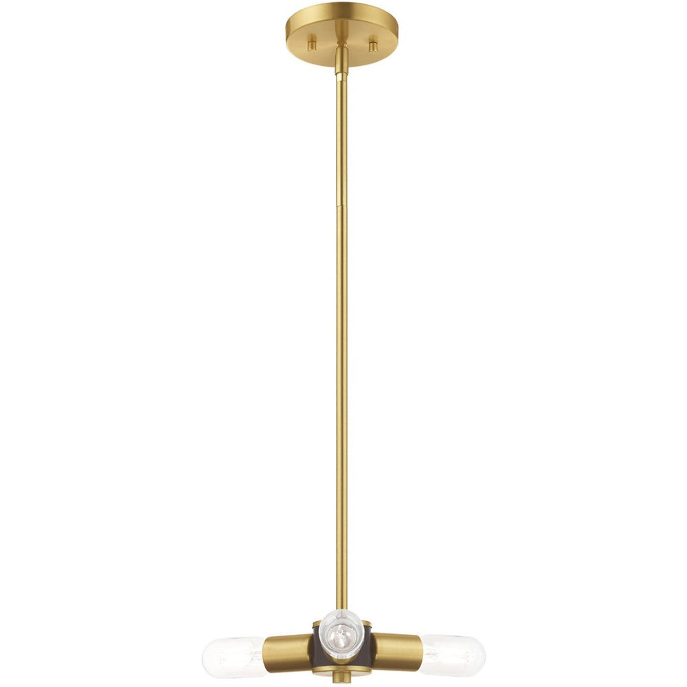 HomeRoots Three Light Dimmable Chandelier with Sleek Cylindrical Shades for Modern Home Ambiance and Style 687663