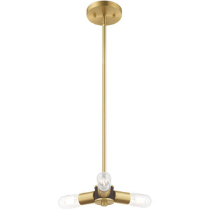 HomeRoots Three Light Dimmable Chandelier with Sleek Cylindrical Shades for Modern Home Ambiance and Style 687663