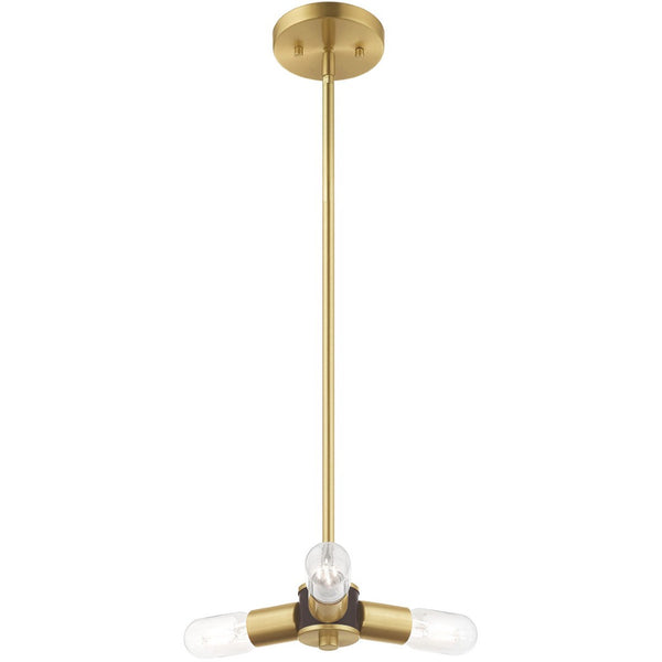 HomeRoots Three Light Dimmable Chandelier with Sleek Cylindrical Shades for Modern Home Ambiance and Style 687663