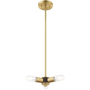 HomeRoots Three Light Dimmable Chandelier with Sleek Cylindrical Shades for Modern Home Ambiance and Style 687663