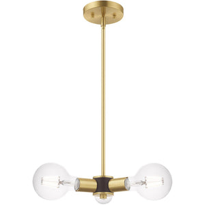 HomeRoots Three Light Dimmable Chandelier with Sleek Cylindrical Shades for Modern Home Ambiance and Style 687663