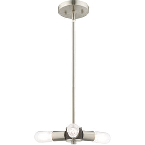 HomeRoots Three Light Dimmable Chandelier with Cylinder Shades - Modern Steel Design for Versatile Spaces 687664