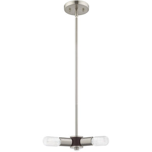 HomeRoots Three Light Dimmable Chandelier with Cylinder Shades - Modern Steel Design for Versatile Spaces 687664