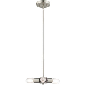 HomeRoots Three Light Dimmable Chandelier with Cylinder Shades - Modern Steel Design for Versatile Spaces 687664