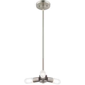 HomeRoots Three Light Dimmable Chandelier with Cylinder Shades - Modern Steel Design for Versatile Spaces 687664