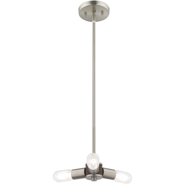 HomeRoots Three Light Dimmable Chandelier with Cylinder Shades - Modern Steel Design for Versatile Spaces 687664