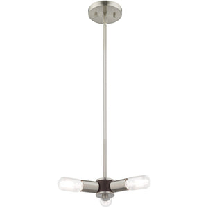 HomeRoots Three Light Dimmable Chandelier with Cylinder Shades - Modern Steel Design for Versatile Spaces 687664